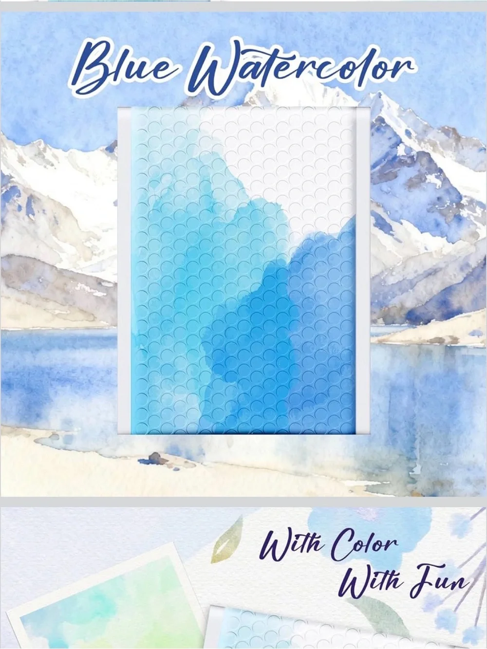 10 Blue Water Color Bubble Mailer Bags 6”x10”